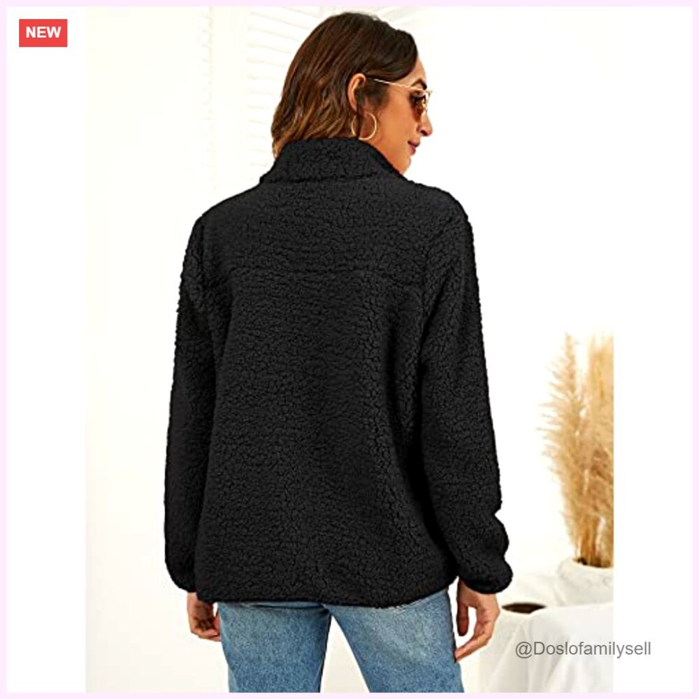 Faux Shearling Full Zip Patchwork Jacket With Poc… - image 3